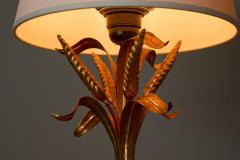 Elegant Wheat Themed Table Lamp in Gilt Metal Italy Mid 20th Century - 4582191