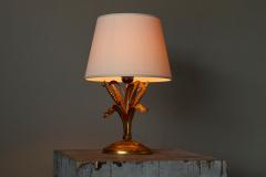 Elegant Wheat Themed Table Lamp in Gilt Metal Italy Mid 20th Century - 4582205