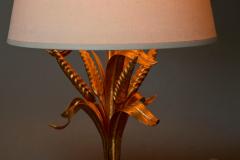 Elegant Wheat Themed Table Lamp in Gilt Metal Italy Mid 20th Century - 4582208