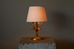 Elegant Wheat Themed Table Lamp in Gilt Metal Italy Mid 20th Century - 4582210
