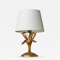 Elegant Wheat Themed Table Lamp in Gilt Metal Italy Mid 20th Century - 4582831