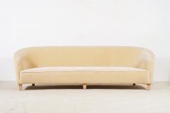 Elegant and Large Italian Three Seat Curved Sofa New Velvet Upholstery 1950s - 3307105