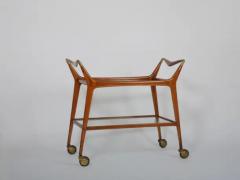 Elegant bar cart in walnut Italy c1950 - 3984555