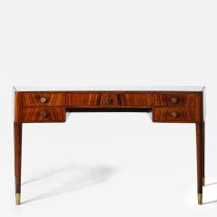 Elegant desk in striped walnut with 5 drawers on the front turned legs - 3075629