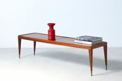 Elegant low table in light mahogany with brass tips  - 2988596