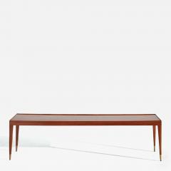 Elegant low table in light mahogany with brass tips  - 2991285