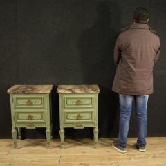 Elegant pair of 20th century lacquered bedside tables - 3942814