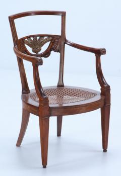 Elegant pair of Italian walnut and gilt armchairs circa 1820  - 3499479