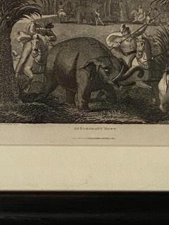Elephant Capture Engraving England Circa 1820 - 1655260