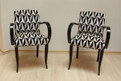 Eley Kishimoto Art Deco Armchairs Black Polish France circa 1930 - 1037874
