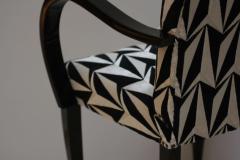 Eley Kishimoto Art Deco Armchairs Black Polish France circa 1930 - 1037880