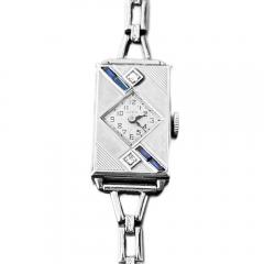 Elgin National Watch Company 14K White Gold Womans Art Deco Elgin Watch - 4384618