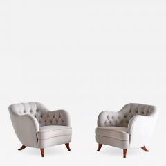 Elias Svedberg Pair of Elias Svedberg Armchairs for Nordiska Kompaniet Sweden 1940s - 1227027