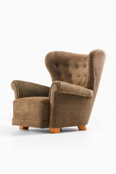 Elias Svedberg Scandinavian Modern Easy Chair in Birch and Fabric by Elias Svedberg 1940s - 4699429