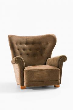 Elias Svedberg Scandinavian Modern Easy Chair in Birch and Fabric by Elias Svedberg 1940s - 4699432