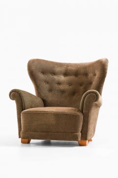 Elias Svedberg Scandinavian Modern Easy Chair in Birch and Fabric by Elias Svedberg 1940s - 4700081