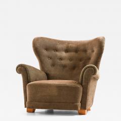 Elias Svedberg Scandinavian Modern Easy Chair in Birch and Fabric by Elias Svedberg 1940s - 4700085