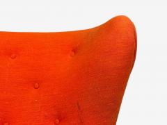 Elias Svendberg Rare Easy Chair Wood Red Fabric Sweden 1940s - 4694415
