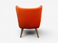Elias Svendberg Rare Easy Chair Wood Red Fabric Sweden 1940s - 4694421