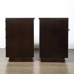 Eliel Saarinen Pair of Art Deco Eliel Saarinen for Johnson Walnut End Tables Nightstands - 4792603