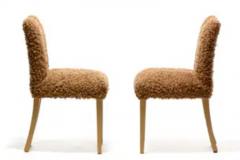 Eliel Saarinen Set of 12 Eliel Saarinen Mid Century Modern Dining Chairs in Curly Camel Fabric - 3928385