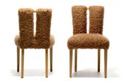 Eliel Saarinen Set of 12 Eliel Saarinen Mid Century Modern Dining Chairs in Curly Camel Fabric - 3928388