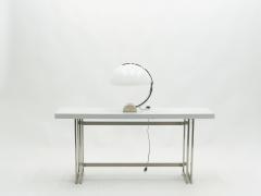 Elio Martinelli Italian Elio Martinelli Serpente chrome travertine table lamp 1960s - 1682514