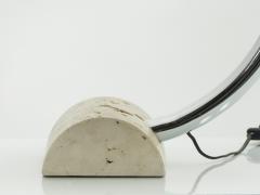 Elio Martinelli Italian Elio Martinelli Serpente chrome travertine table lamp 1960s - 1682515