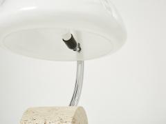 Elio Martinelli Italian Elio Martinelli Serpente chrome travertine table lamp 1960s - 2223066