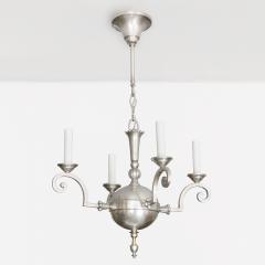 Elis Bergh ELIS BERGH DESIGNED 4 ARM SILVER PLATED CHANDELIER FOR C G HALLBERG SWEDEN - 3004916