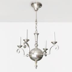 Elis Bergh ELIS BERGH DESIGNED 4 ARM SILVER PLATED CHANDELIER FOR C G HALLBERG SWEDEN - 3004918