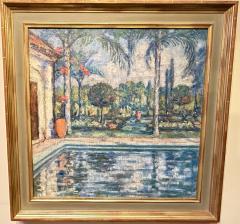 Elizabeth Curtis Original Impressionist Painting by Elizabeth Curtis Marin County Swimming Pool  - 3887280