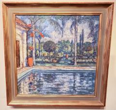 Elizabeth Curtis Original Impressionist Painting by Elizabeth Curtis Marin County Swimming Pool  - 3887283