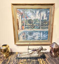 Elizabeth Curtis Original Impressionist Painting by Elizabeth Curtis Marin County Swimming Pool  - 3887286