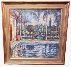 Elizabeth Curtis Original Impressionist Painting by Elizabeth Curtis Marin County Swimming Pool  - 3887288