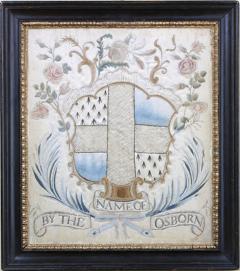 Elizabeth Kingsbury SILK ON SILK COAT OF ARMS OF THE OSBORN FAMILY - 3013790