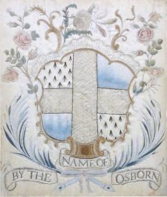 Elizabeth Kingsbury SILK ON SILK COAT OF ARMS OF THE OSBORN FAMILY - 3014100