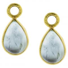 Elizabeth Locke Elizabeth Locke 19kt Blue Aqua Venetian Glass Ear Charms - 4265014