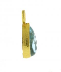 Elizabeth Locke Elizabeth Locke 19kt Blue Aqua Venetian Glass Ear Charms - 4265015