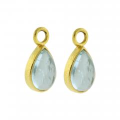 Elizabeth Locke Elizabeth Locke 19kt Blue Aqua Venetian Glass Ear Charms - 4267294