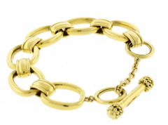 Elizabeth Locke Elizabeth Locke Oval Link Open Bracelet - 3856844