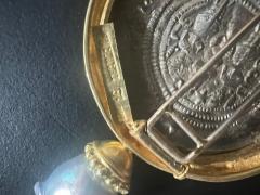 Elizabeth Locke Elizabeth Locke Silver Saanian Roman Coin Sea Pearl 18k Gold Frame Pin or Brooch - 3011151