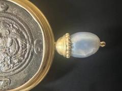 Elizabeth Locke Elizabeth Locke Silver Saanian Roman Coin Sea Pearl 18k Gold Frame Pin or Brooch - 3011155
