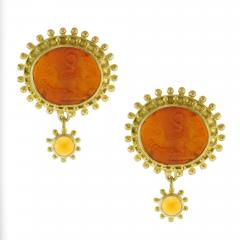 Elizabeth Locke Elizabeth Locke Venetian Glass Intaglio Earrings - 4615886