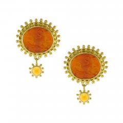 Elizabeth Locke Elizabeth Locke Venetian Glass Intaglio Earrings - 4616139
