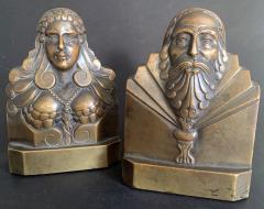 Elizabethan Couple Rare Bronze Bookends - 2493004