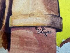 Ellen Barbara Segner Mid Century Brownie Blond Girl Scout 4th of July Salute with American Flag - 4425208