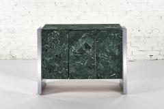 Ello Chrome and Verde Green Marble Credenza 1980 - 2814104