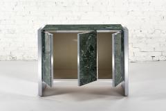 Ello Chrome and Verde Green Marble Credenza 1980 - 2814108