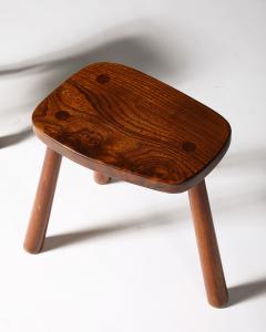 Elm Rustic Tripod Stools France c 1960 - 4208711